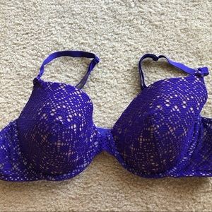 VS Lined Demi Cobalt Blue Bra 38C